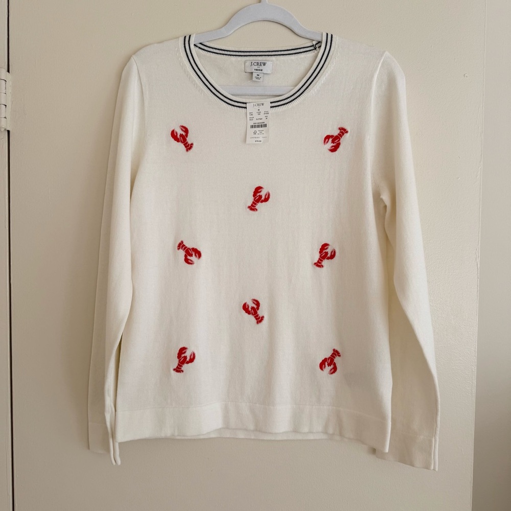 J. Crew Lobster sweater, size M, NWT